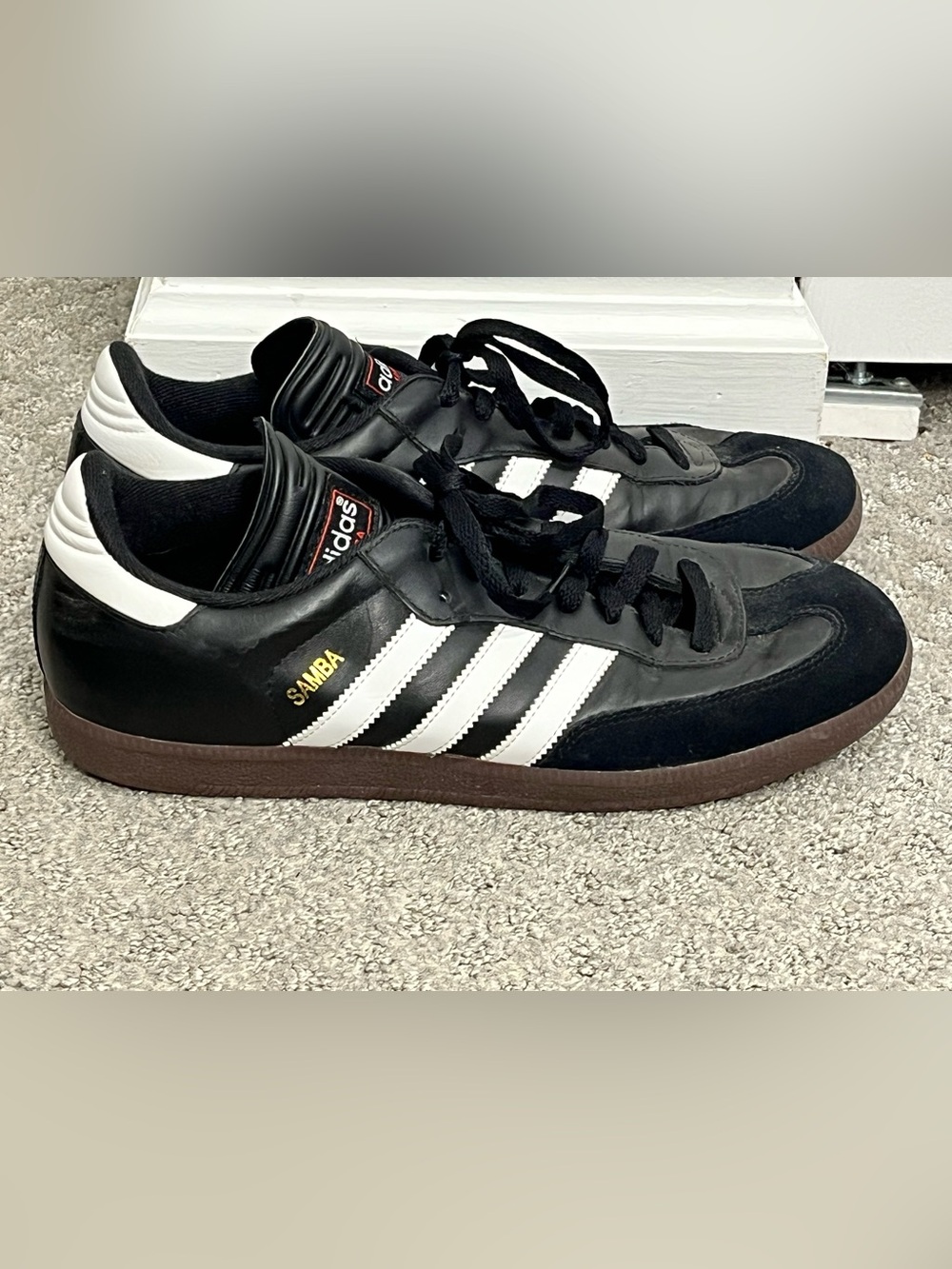 Adidas Samba Indoor 'Core Black/Cloud White/Vivid Red Mens 10 Soccer EUC